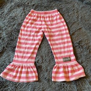 Matilda Jane Secret Fields Mauve Pink Striped Big Ruffles Pants